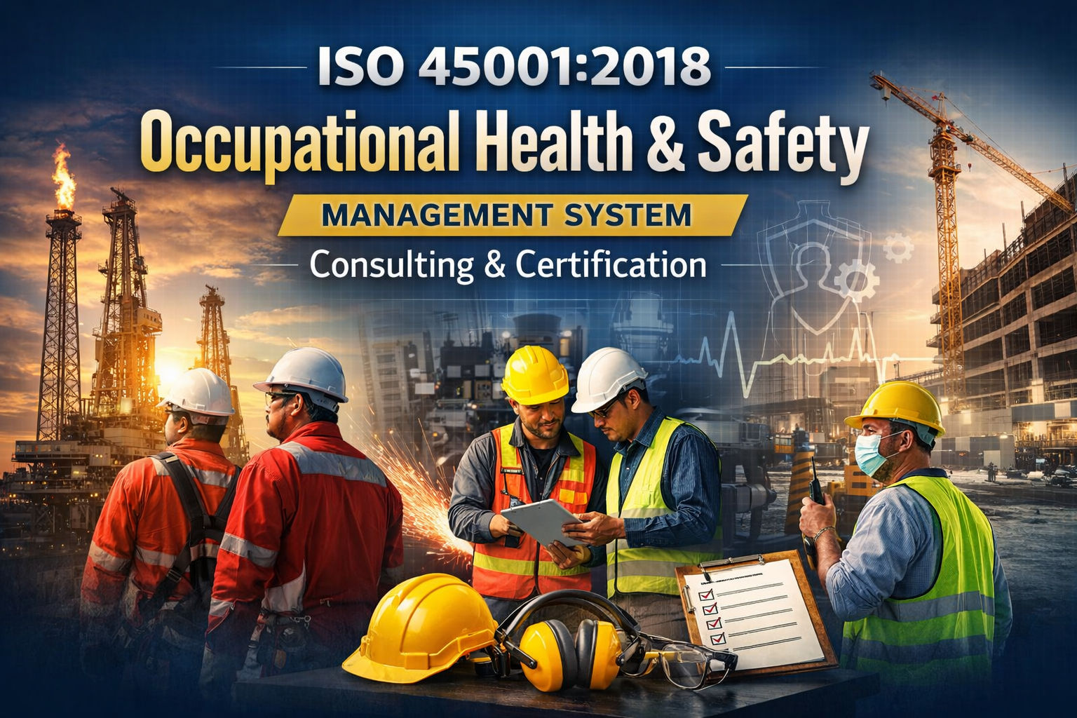 certyfikat ISO 45001 w biurze zarządzania bezpieczeństwem certyfikat ISO 45001 w ramce powieszony na ścianie biura BHP menedżera