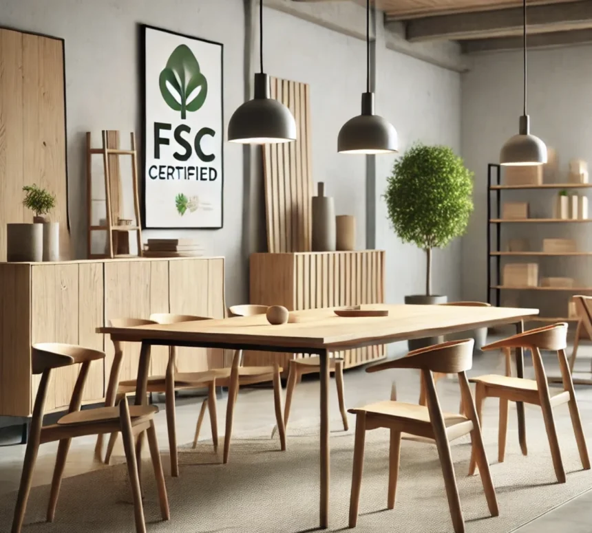 certyfikat FSC na certyfikowanej planszy drewna zrównoważonego