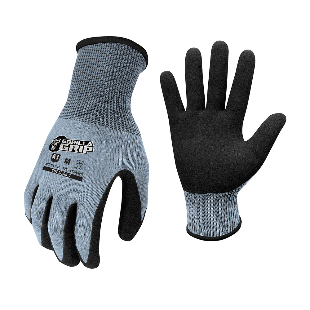 Grafika symboli normy EN 388 Schemat graficzny testów normy EN 388 z ikonami i opisami