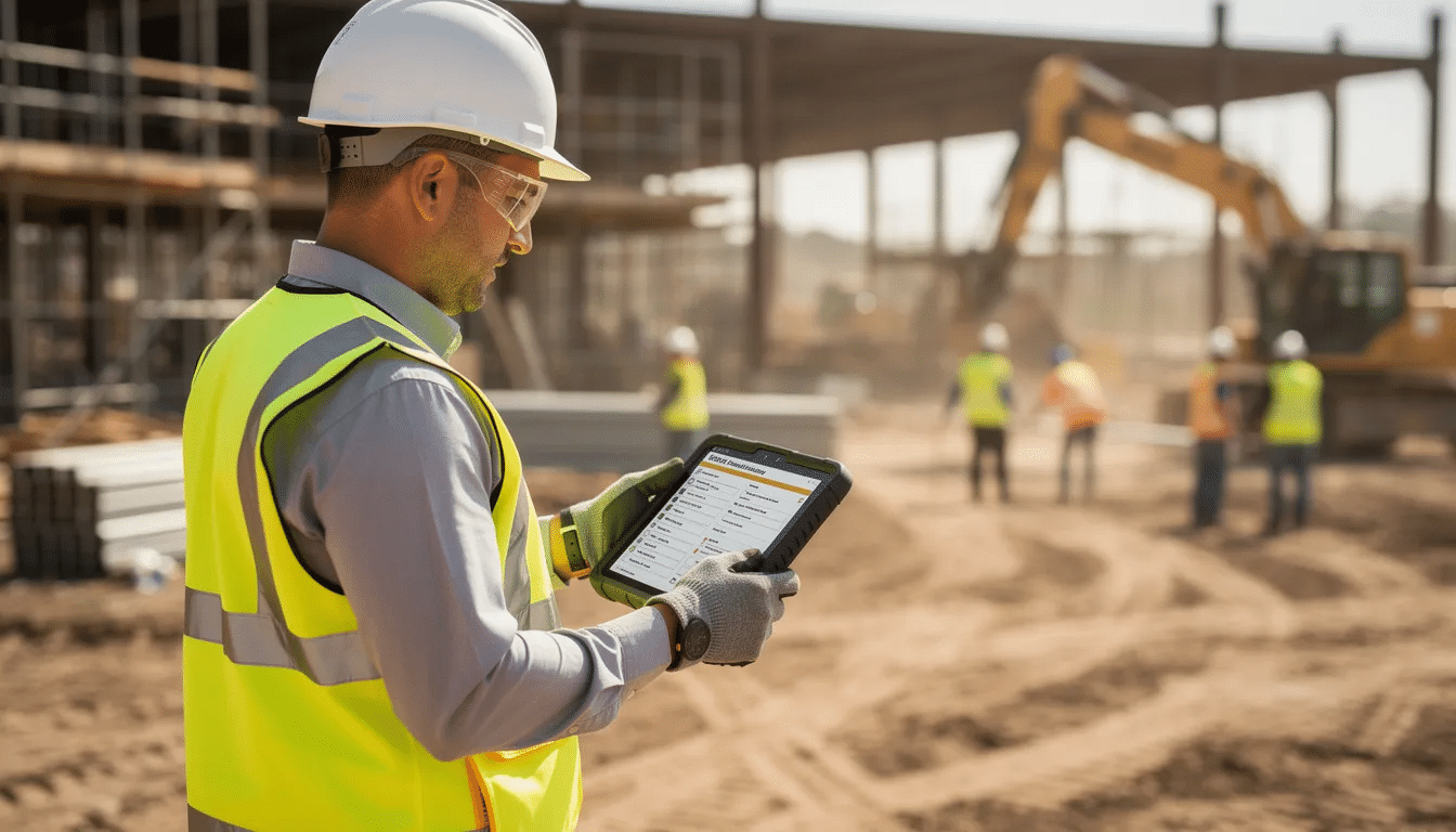 zespół w sali konferencyjnej z hologramem modelu budynku podczas prezentacji ISO