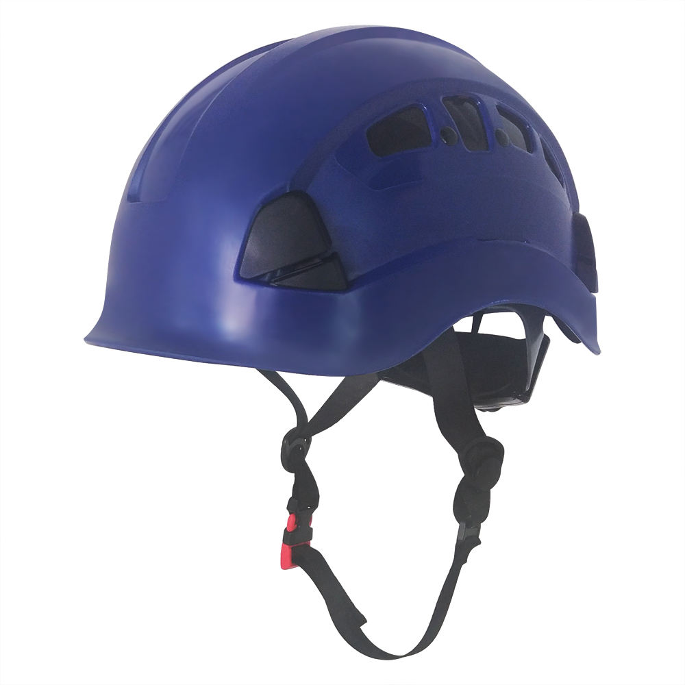 kask ochronny po teście penetracji z widoczną wgnieceniem na czubku